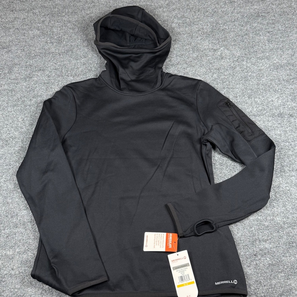 Retro Merrell M Select Regulate Black Fleece Balaclava Hoodie Thumbhole Outdoor